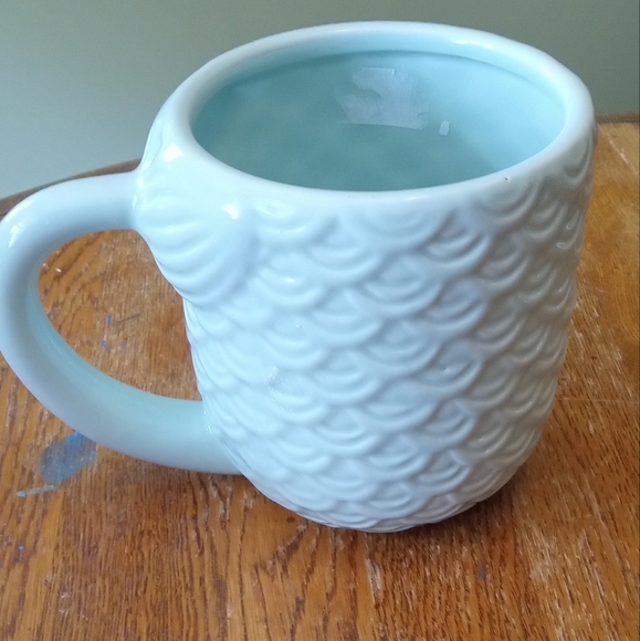 Elegant White and Blue Textured Mermaid Mug - Picture 3 of 5